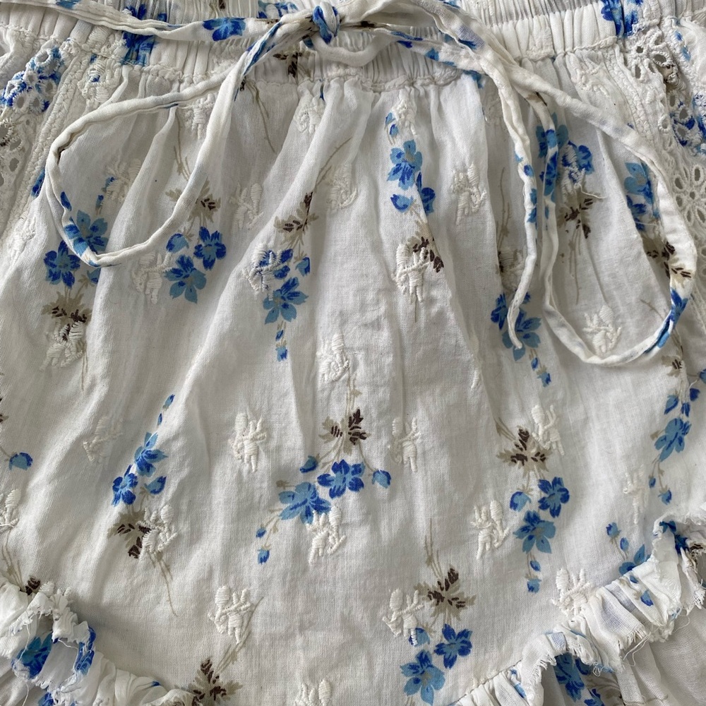 LoveShackFancy Becca Skirt Brilliant Blue Floral Sorority Cottage Core Romantic - Picture 6 of 12